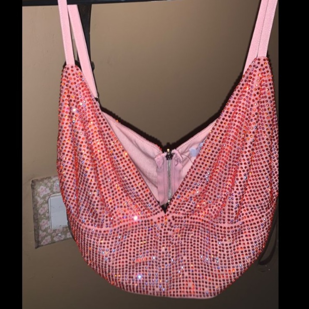 Rhinestone bustier/crop top